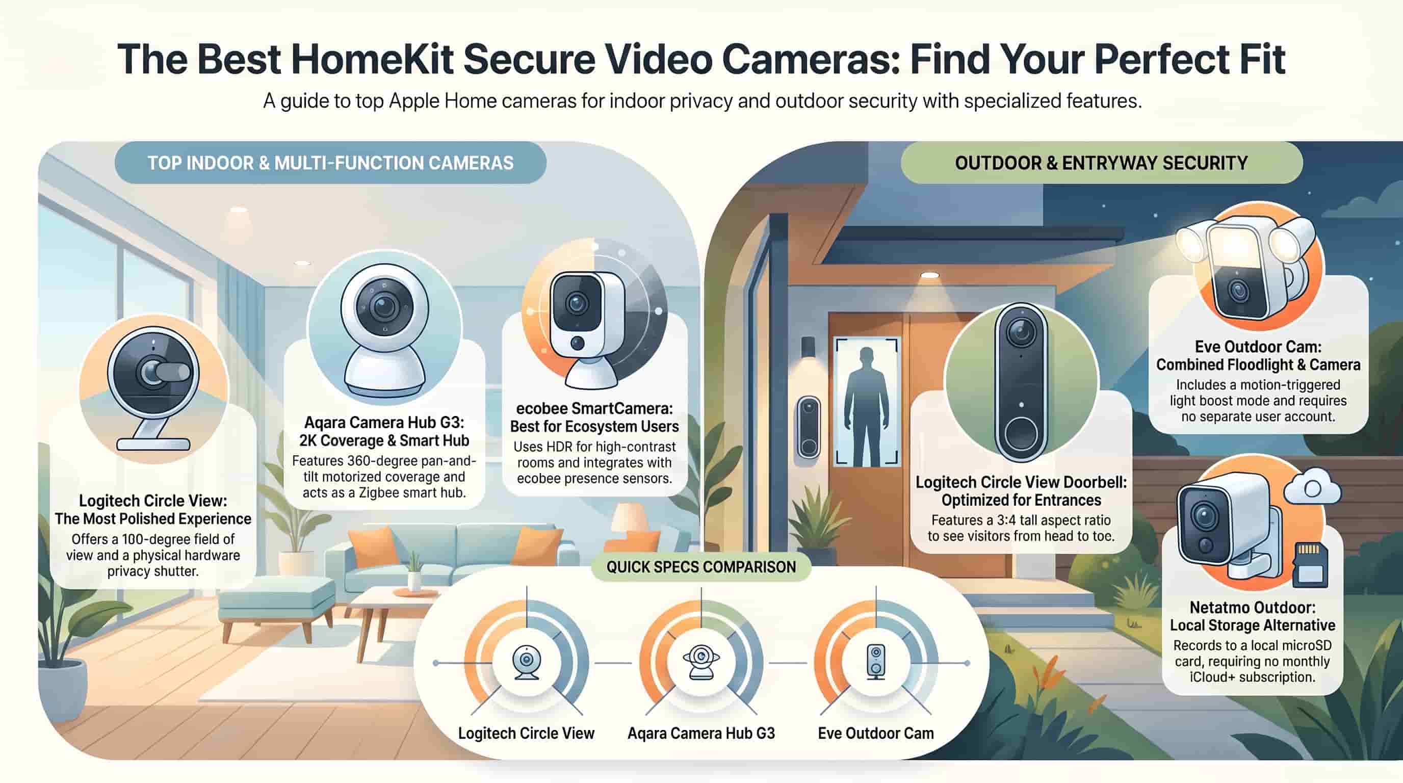 Infographic introducing different types of security camera models