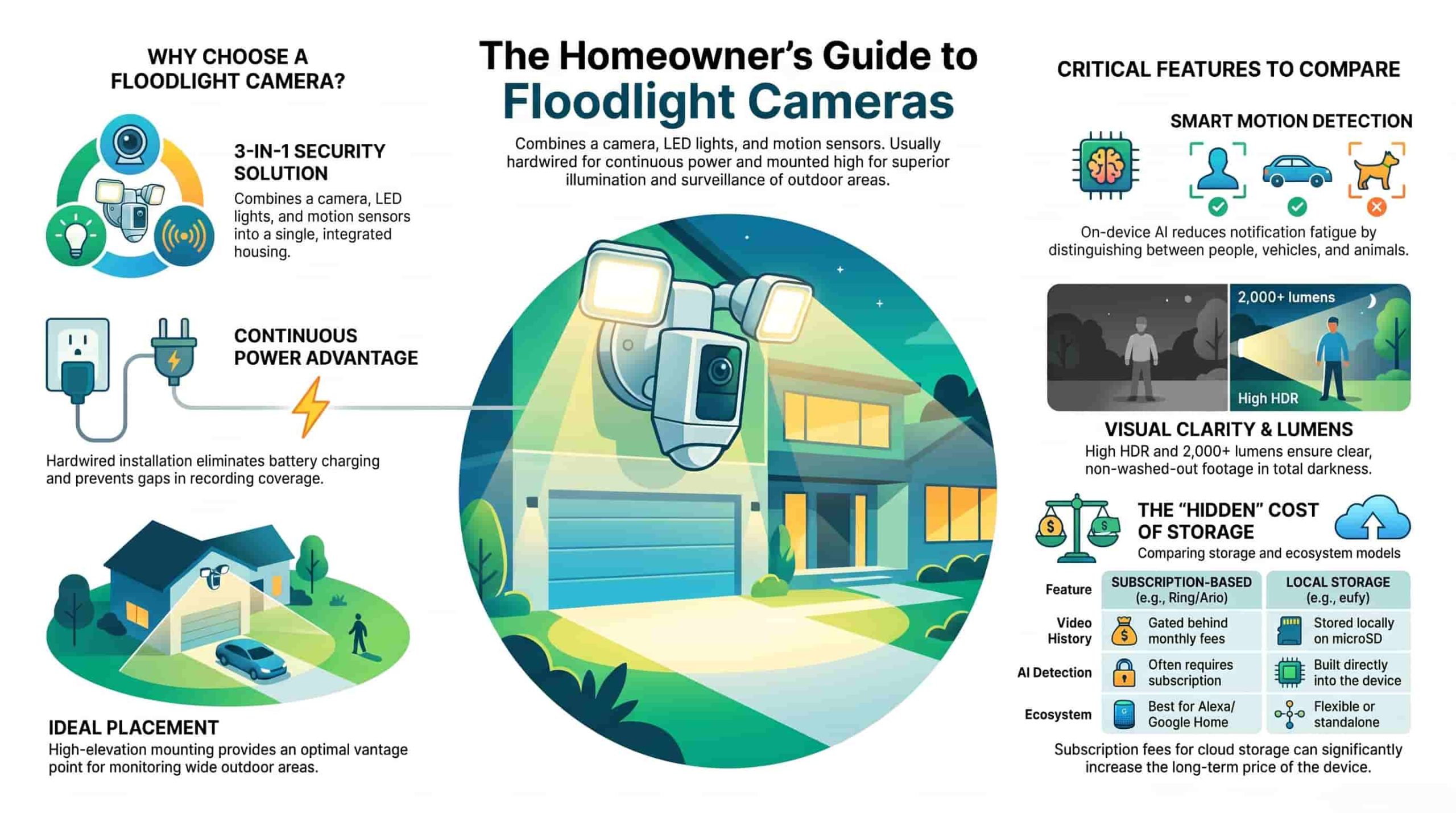 Infographic of floodlight cameras